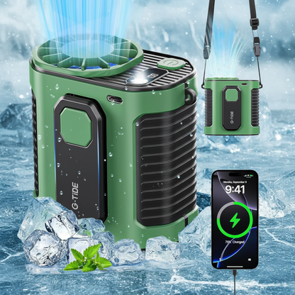Ventilador Portátil 3 en 1 — Frescura, Luz y Energía Siempre Contigo