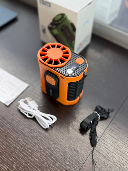 Ventilador Portátil 3 en 1 — Frescura, Luz y Energía Siempre Contigo
